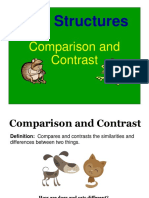 Compares and contrasts similarities and differences