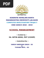 School Management: Kendriya Vidyalaya North Maharashtra University, Jalgaon CBSE AISSCE 2018 - 2019