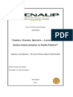 Cádmio, Chumbo, Mercúrio - A Problemática Dos Metais Pesados Na Saúde Pública