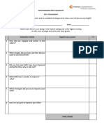 Assess You From 1 To 5 Being 1 The Lowest Rating and 5 The Highest Rating. at The End, Average and Write The Final Grade