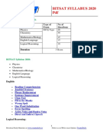 Bitsat 2020 PDF