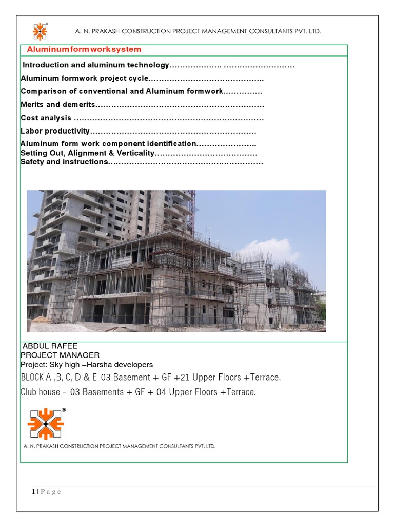 Aluminum Formwork System Overview | PDF | Concrete | Building