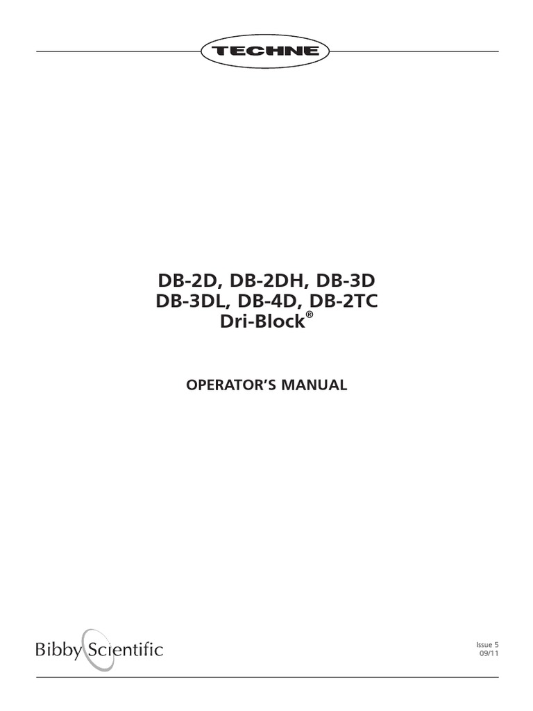 Db-2D, Db-2Dh, Db-3D Db-3Dl, Db-4D, Db-2Tc Dri-Block: Operator'S Manual ...