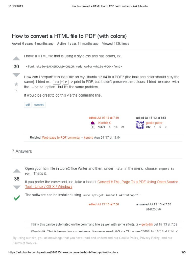 Converting HTML Files to PDF with Color Preservation Using Command Line ...