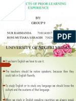 The Effects of Prior Learning Experience: University of Negeri Medan