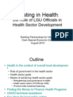 Investing in Health: The Role of LGU Officials in Health Sector Development