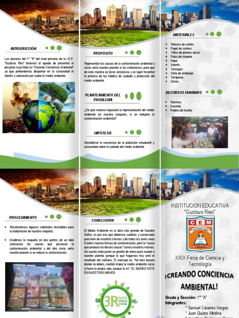 Triptico Medio Ambiente | PDF | Contaminación | Entorno natural