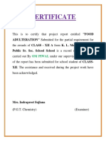 CERTIFICATE PROJECT ON FOOD ADULTERATION