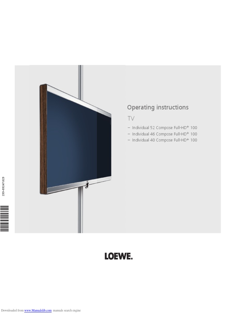 LOEWE Individual Manual PDF High Definition Television Hdmi