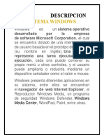 Descripcion Del Sistema Windows