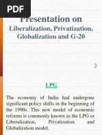 Presentation On: Liberalization, Privatization, Globalization and G-20