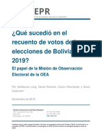 ¿Qué sucedió en el recuento de votos de las elecciones de Bolivia de 2019? 