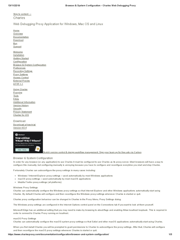 Browser & System Configuration - Charles Web Debugging Proxy | PDF ...