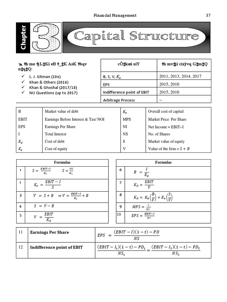 CH 3 Capital Structure | PDF | Capital Structure | Cost Of Capital