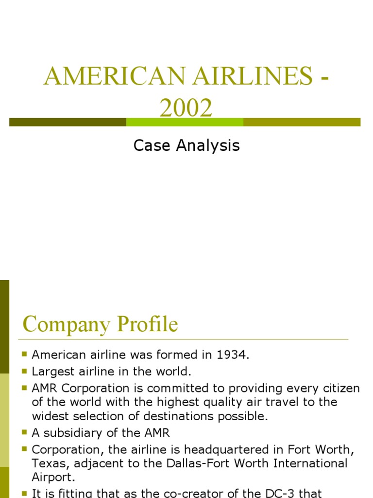 American Airlines Case Study 0 Pdf American Airlines Airlines