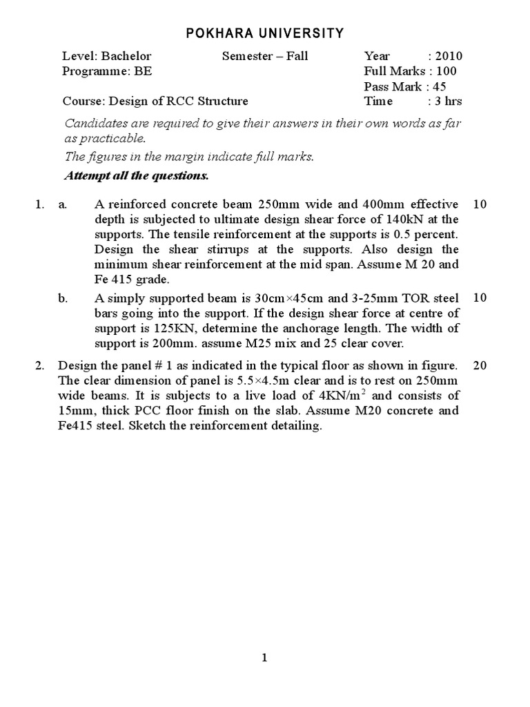 Design of RCC Structure | PDF | Beam (Structure) | Chemical Product ...