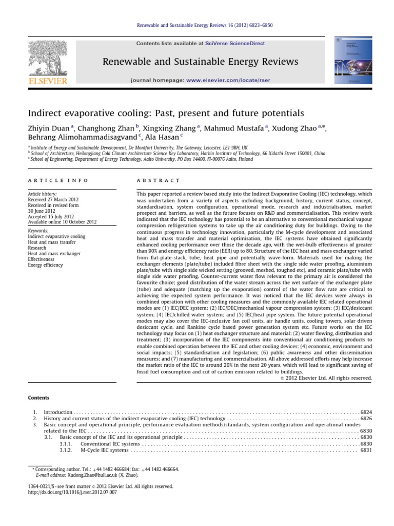 Indirect Evaporative Cooling Insights | PDF | Air Conditioning | Hvac