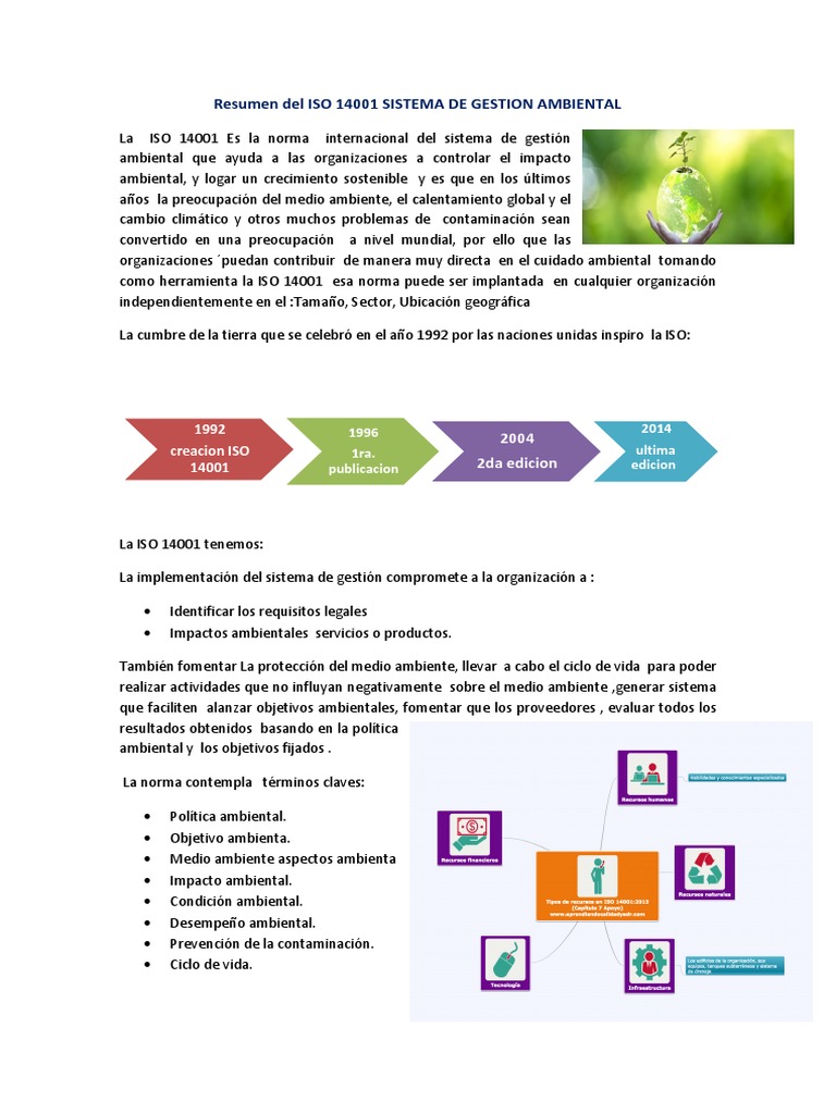 Resumen Del Iso 14001 Sistema de Gestion Ambiental | PDF | Evaluación ...