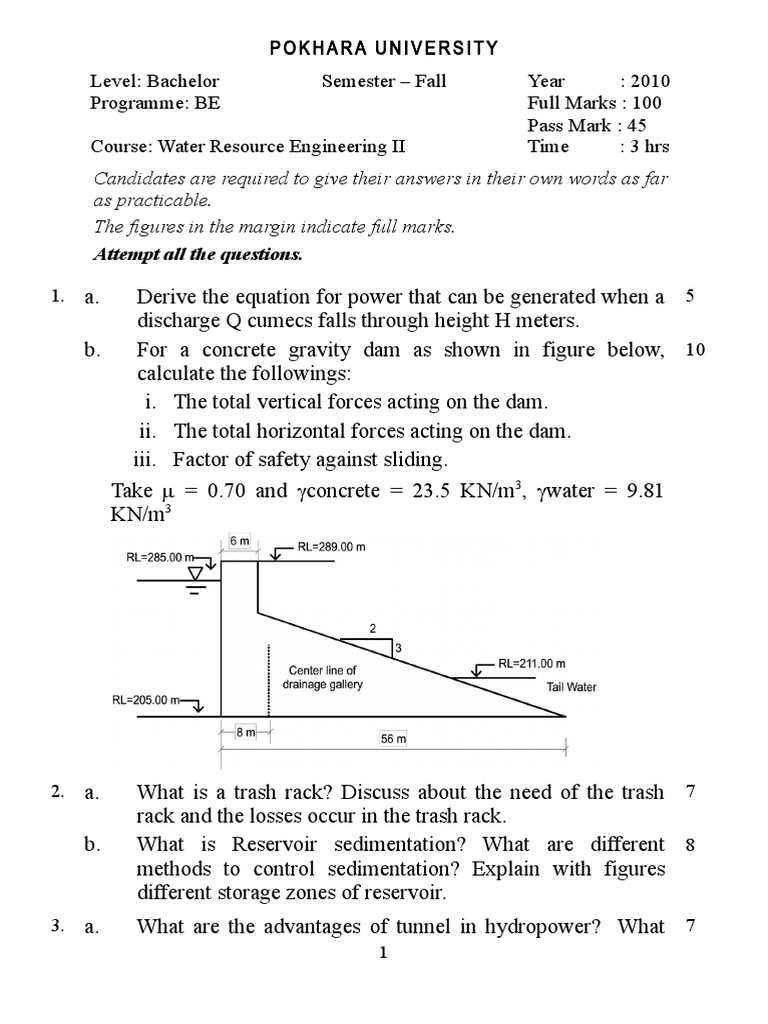 Water Resource Engineering II 2 PDF Spillway Dam
