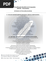 Atividades Do Psicanalista CBO 2515 50 MTE