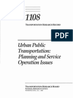 Urban Public Transportation: Planning and Service Operation Issues