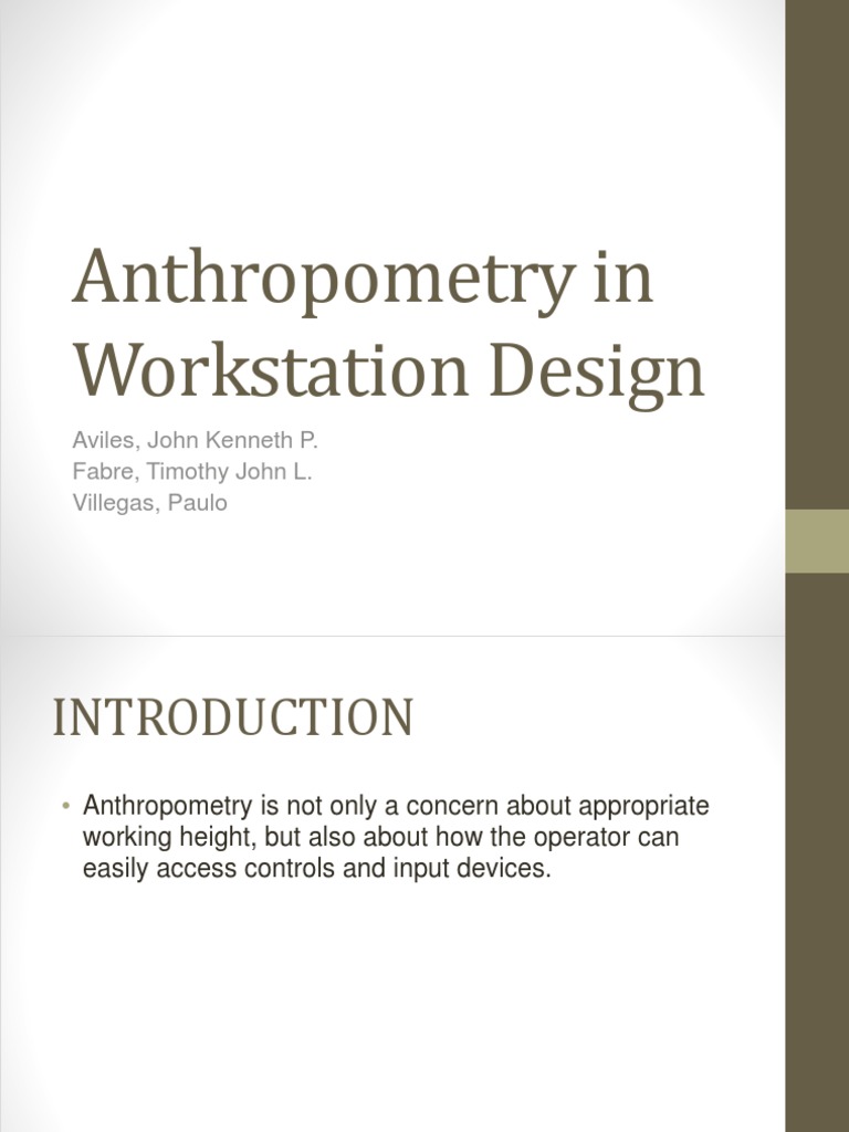 Anthropometry In Workstation Design Pdf Chair Anthropometry