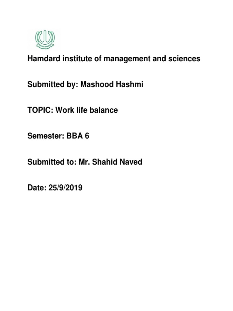 Work Life Balance | Download Free PDF | Work–Life Balance | Employee ...