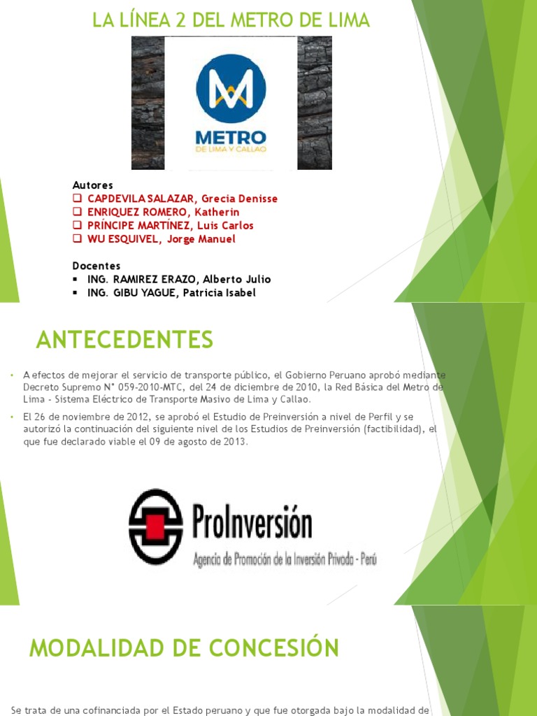Línea 2 del Metro de Lima: Avances y Retos | PDF | Transporte ...