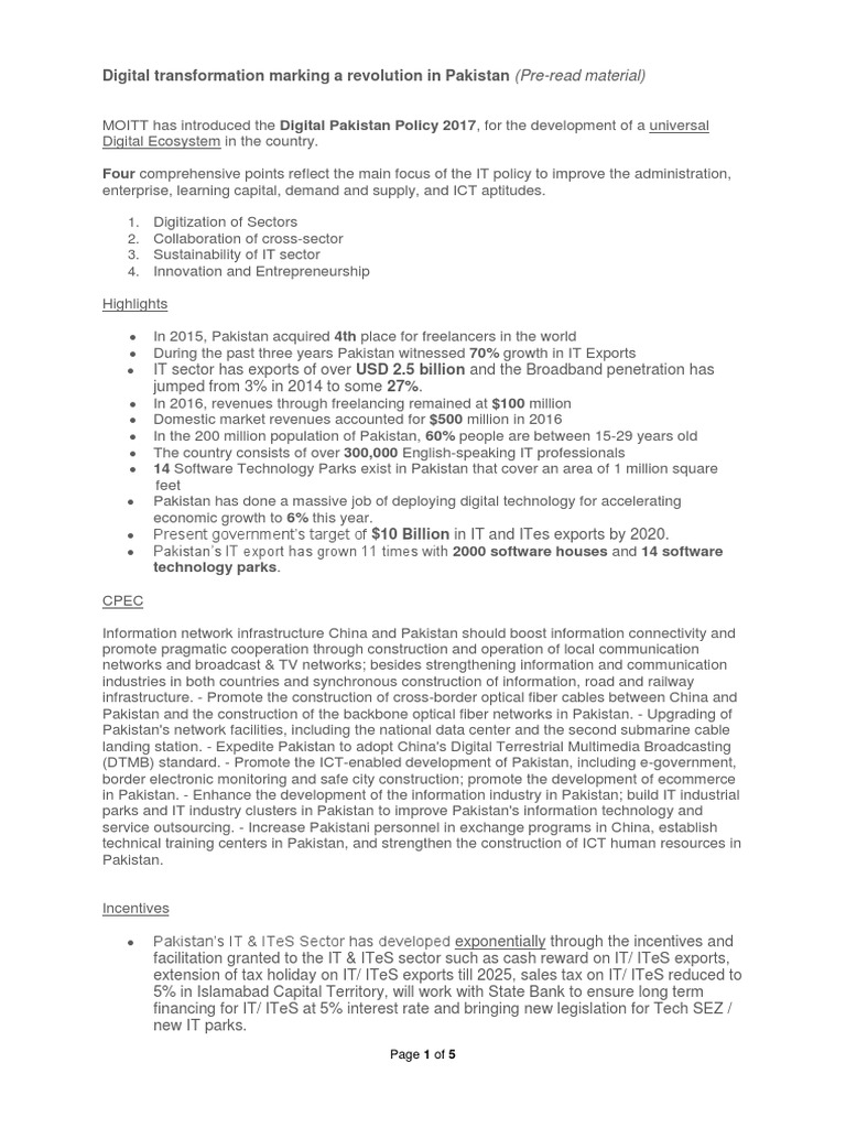 Digital Transformation in Pakistan | PDF | Pakistan | Business Process ...