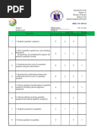 Table of Specification