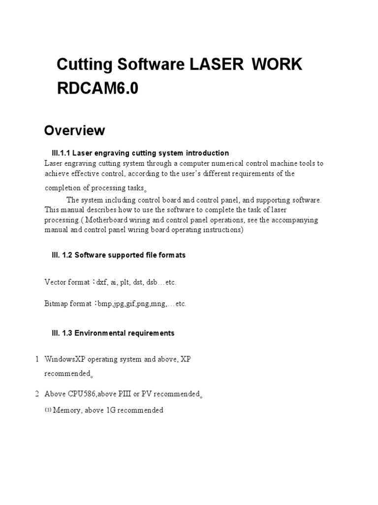 80W Machine Laser Work Manual PDF | PDF | Menu (Computing) | Button ...
