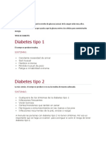 Diabetes: tipos, síntomas y control