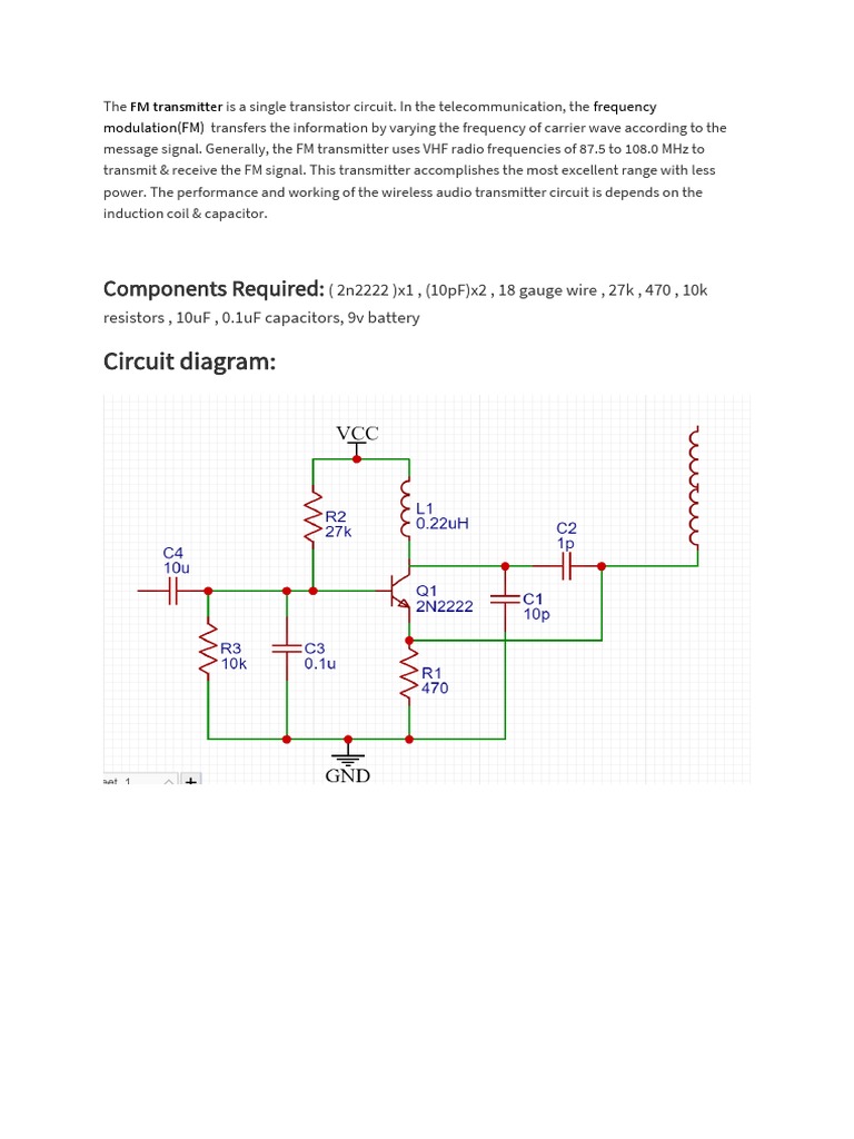 Circuit Diagram:: Components Required | PDF