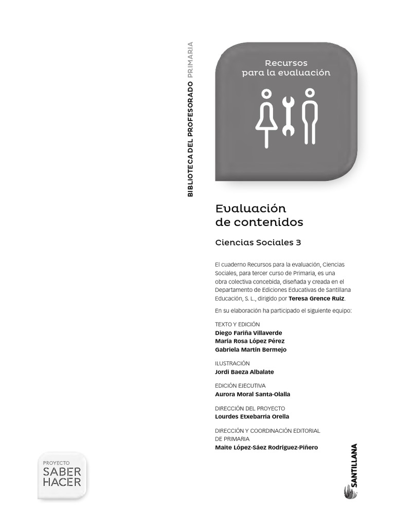 Evaluaciones Examenes de Ciencias Sociales 3 Primaria Santillana en PDF