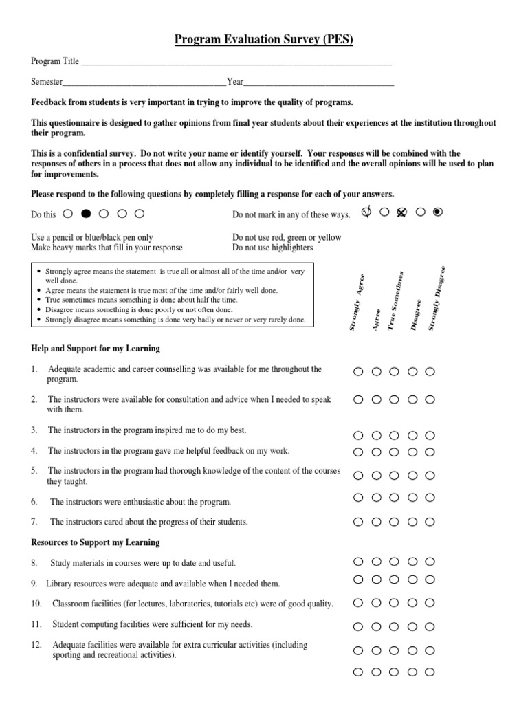 Program Evaluation Survey for Students | PDF | Learning | Communication