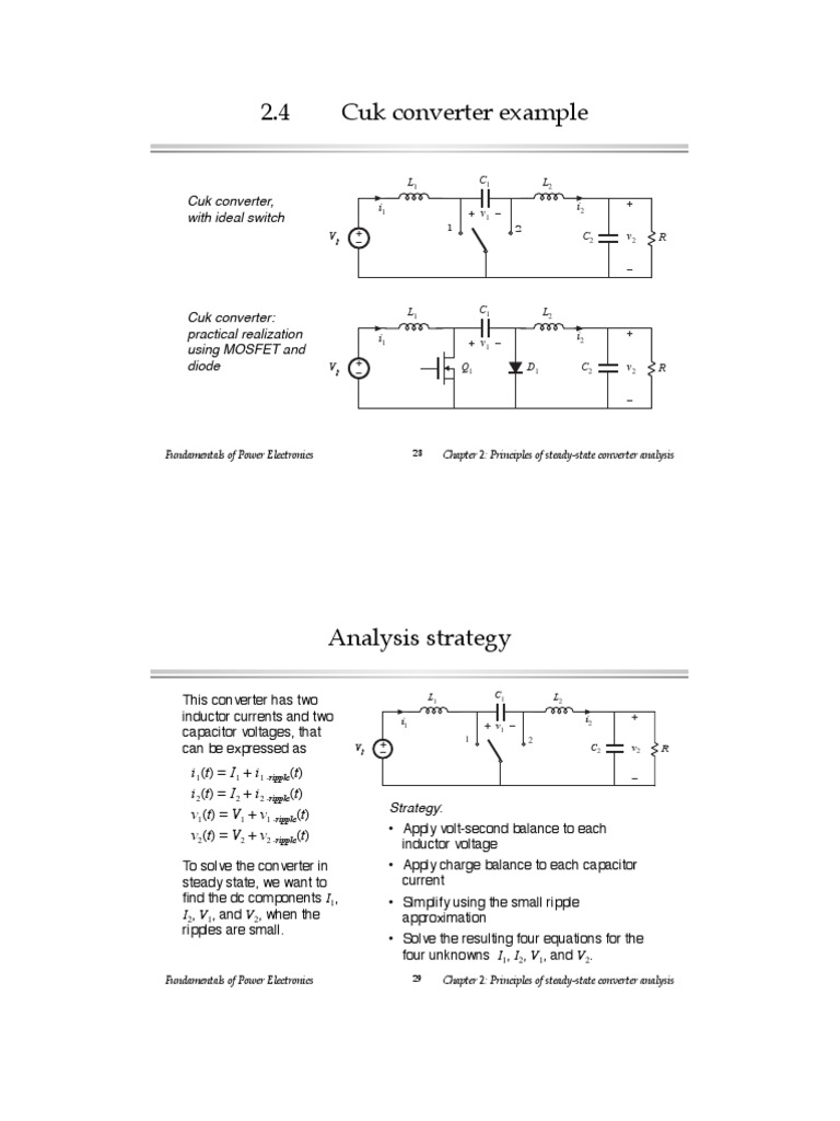 2.4 Cuk Converter Example PDF Power Electronics Physical Quantities