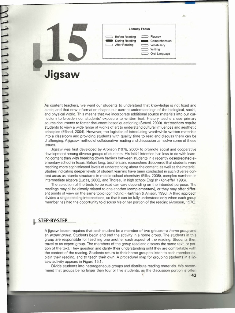 Jigsaw PDF Reading Comprehension Teachers