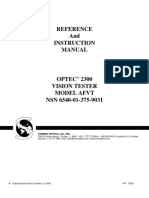 INSTRUCTION MANUAL OPTEC® 2300 VISION TESTER MODEL AFVT NSN 6540-01-375-9031 