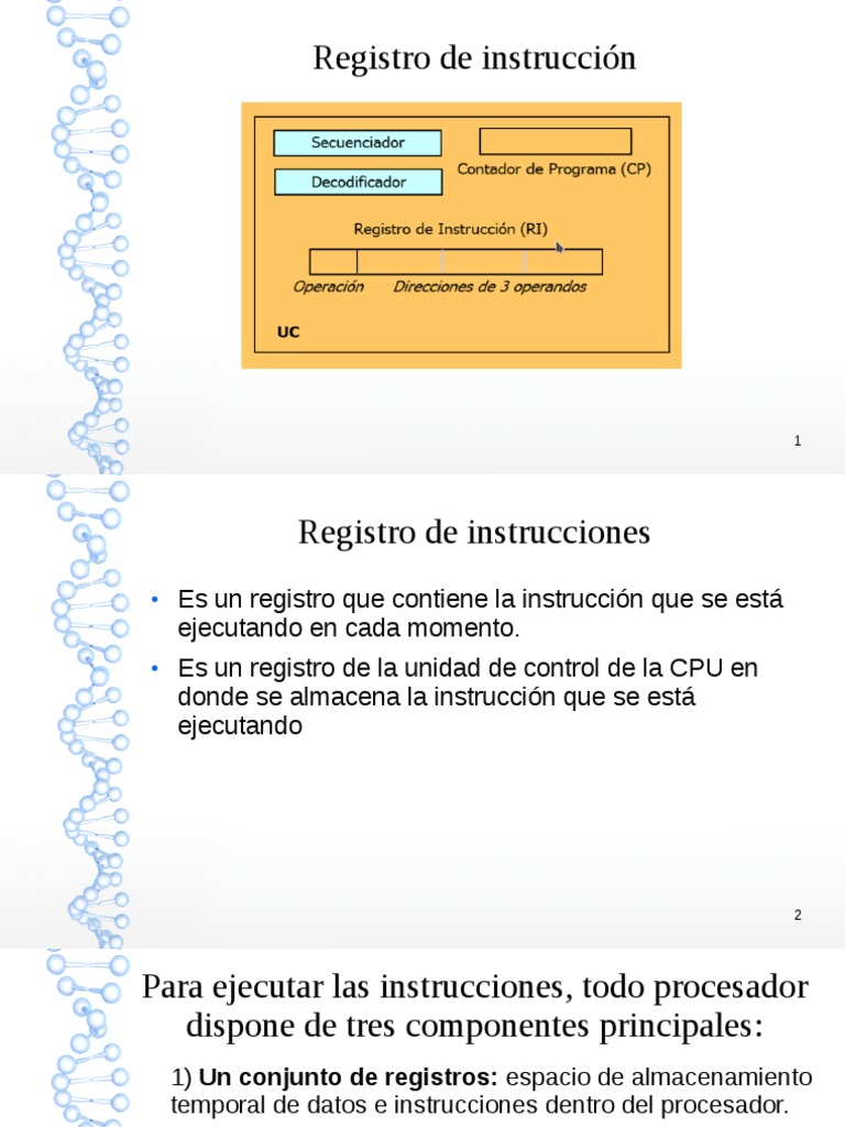 Registro de Instruccion | PDF | Unidad Central de procesamiento ...