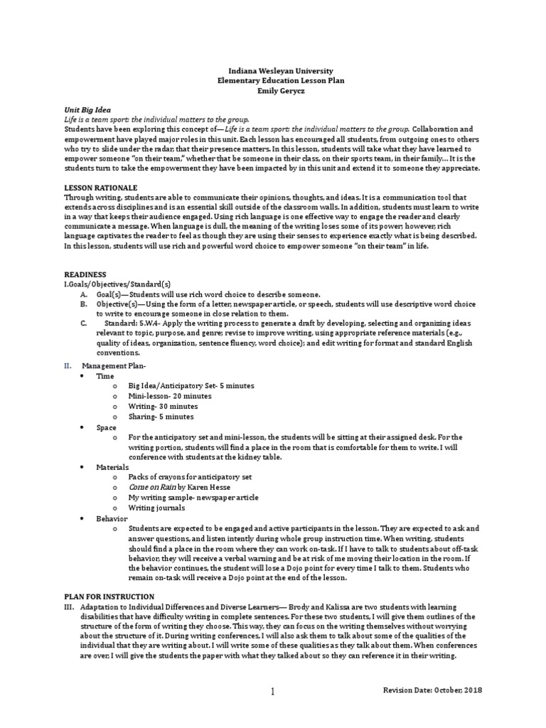 Writing Lesson | PDF | Behavior Modification | Learning