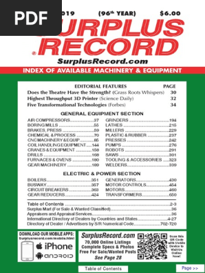 December 19 Surplus Record Machinery Equipment Directory Numerical Control Machines