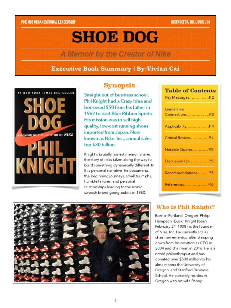 Vcai Pme803 Ebs Shoe Dog PDF Leadership Nike