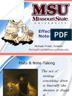 Effective Note-Taking: Michaelfrizell@Missouristate - Edu