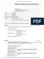 Evaluación - Evidencia 2 (De Conocimiento) MANIPULACION de ALIMENTOS