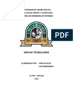 Nuevas Tecnologías: Universidad de Aquino Bolivia Facultad de Ciencia Y Tecnología Carrera de Ingeniería de Sistemas