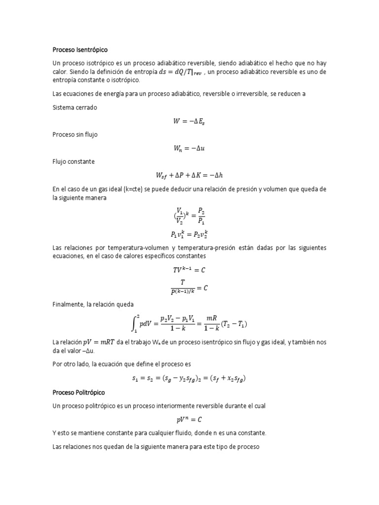 Proceso Isentrópico PDF Motor de combustión interna Humedad