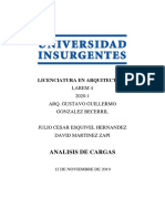 Licenciatura en Arquitectura Analisis de Cargas