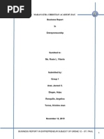 Maranatha Christian Academy Dau Business Report: Business Report in Entrepreneur Subject of Grdae 12 - St. Paul