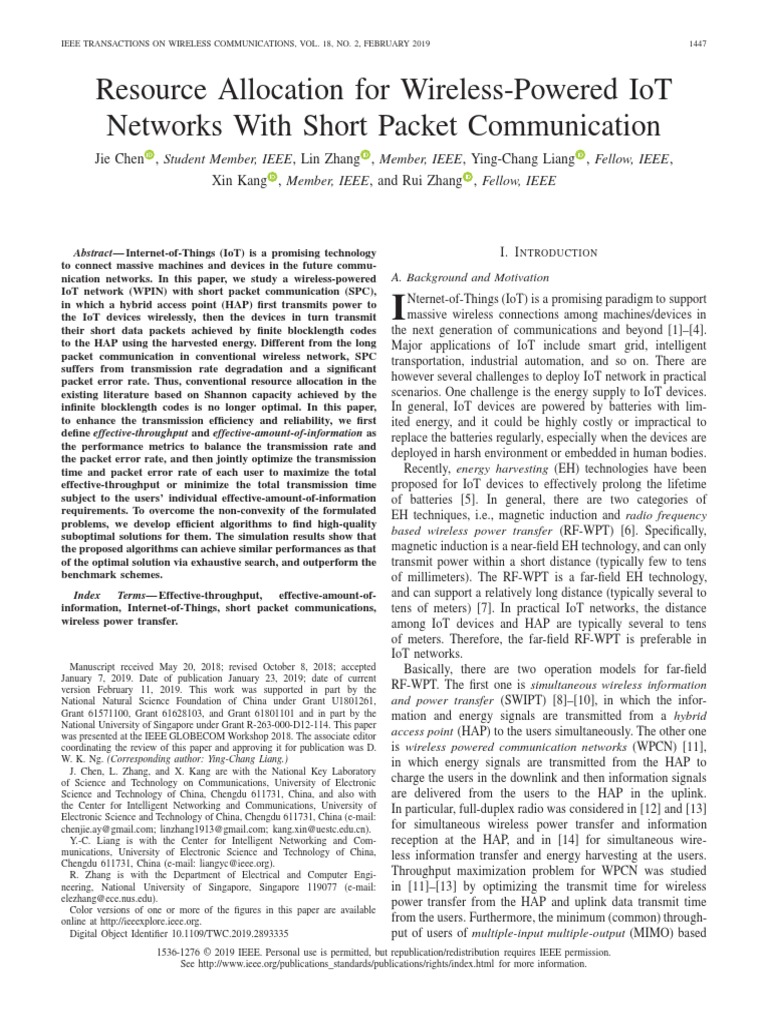 Resource Allocation For Wireless-Powered IoT PDF | PDF | Mathematical ...