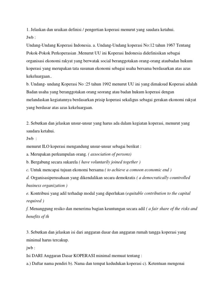 Soal Jawab Koperasi Ukm 2019